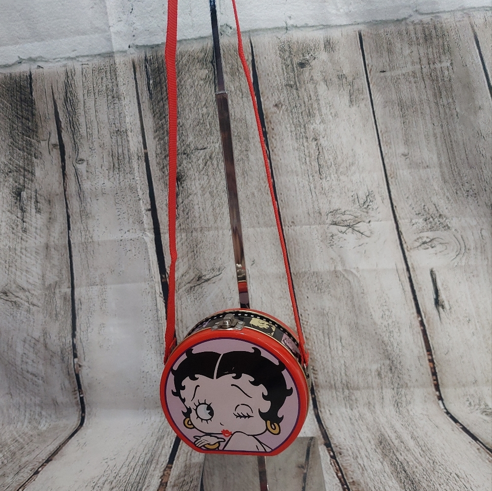 Vintage (1999) Betty Boop Collectible Mini Purse Tin With Carrying Strap - GUC